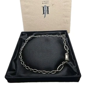 John Hardy Sterling Silver Bamboo Sautoir Station Link Necklace 18" w Orig Box - Picture 1 of 7