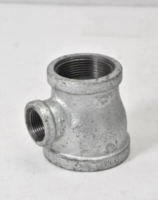 Anvil SCI Galvanized Malleable Iron Tee 2" x 1-1/2" x 3/4" Threaded 4316011946 - Image 1 of 4