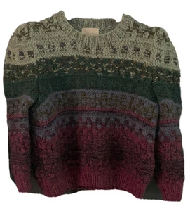 Vintage Christine Hand Knit Wool Blend Sweater Designed by Larcotex Size Large - Picture 1 of 3