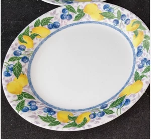3 Corelle Summer Citrus Salad/Dessert Plates 7.25” Lemons Blueberries beautiful - Picture 1 of 7