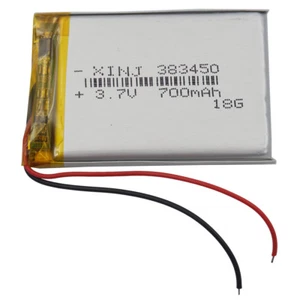 3.7V 700mAh Polymer LiPo Li Battery 383450 For Mp4 GPS Driving Recorder Sat Nav - Picture 1 of 4