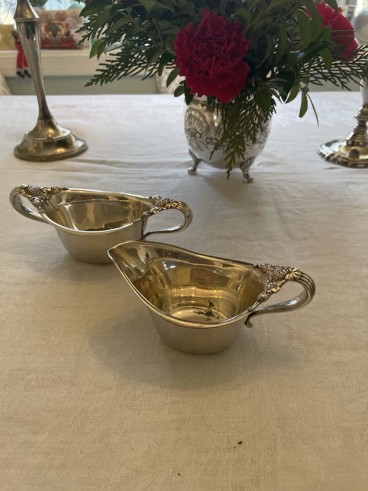 Crema y azúcar de plata de ley con diseño de trébol antiguo Tiffany Foto 1 de 4