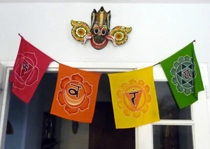 Tibetisch Buddhistische Gebetsfahnen Banner Spirituelles Chakra Symbol - Bild 1 von 1