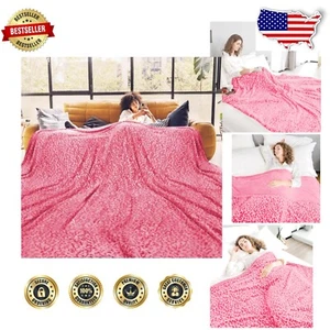 Lightweight Pink Cheetah Print Throw - Ultra Soft King Size Blanket for Gifting - Picture 1 of 10