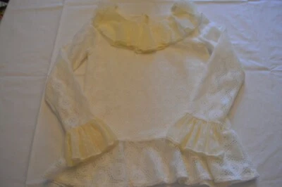 Blusa Top Persnickety Talla 7 Blanco Volantes Vacaciones 2016 Hecha en EE. UU. Foto 1 de 4