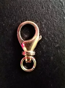 Collar de langosta de lujo amarillo 21 mm oro 14k broche de gatillo con anillo de salto EE. UU. - Imagen 1 de 4