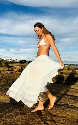 Edwardian Petticoat - White Cotton Lace - S/M - Image 1 of 4