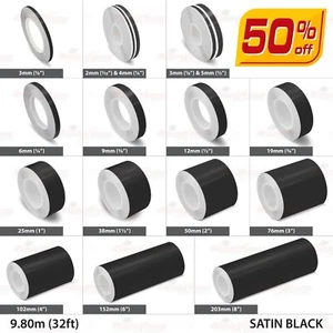 SATIN BLACK Roll Pin Stripe PinStriping Line Adhesive Tape Vinyl Car STICKER - Bild 1 von 27