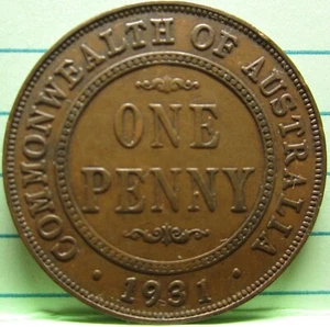 1931 Australia 1d ONE PENNY 6P + CD DROPPED 1 VARIETY #MH2305-03 - Picture 1 of 5