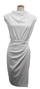 CALVIN KLEIN PLEADED SIDE DESIGN DRESS WHITE, SIZE 16 New - Picture 1 of 8