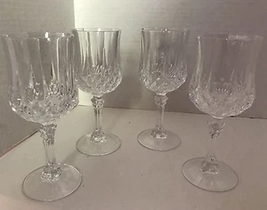 4 Longchamp Cristal D'Arques Durand Wasserkelche Gläser 7,25" 24% Bleikristall - Bild 1 von 5