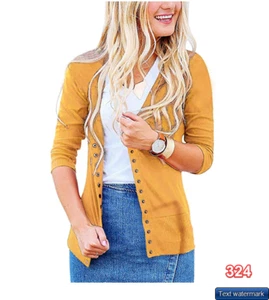 Basic Faith Women's V-Neck Button Down Knitwear Soft Knit Cardigan Sweater S - Picture 1 of 7