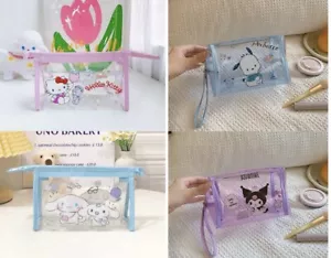 Vendedor de EE. UU. Transparente Sanrio Personajes Estuche para Lápices/Bolsa de Cosméticos - Imagen 1 de 10