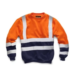 Standsafe Hi Vis Workwear Sweatshirt - HV040 Orange / Navy - Picture 1 of 3