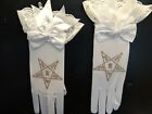  Masonic ( Eastern Star ) Chiffon Gloves with Lace cuff