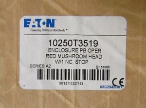 EATON CUTLER HAMMER 10250T3519 Red Momentary STOP Push Button Station ENCLOSURE - Picture 1 of 3