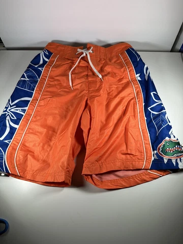 University Florida Gators Swim Suit Orange W/ Hawaiian Flower M Fits Waist 32-36 Cover