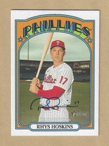 Topps Heritage RHYS HOSKINS 2021 #ROA-RHO REAL ONE AUTO autógrafo Phillies - Imagen 1 de 2