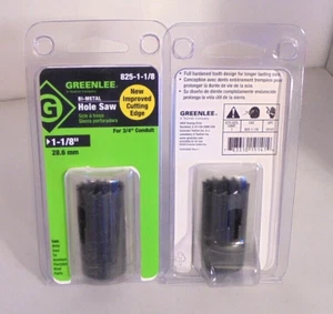 (2) Sierras perforadoras bimetálicas Greenlee 825-1-1/8" para conducto de 3/4" se envía gratis - Imagen 1 de 3