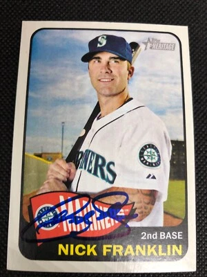 Nick Franklin Mariners 2014 Signed Autographed Topps Heritage Card #67 ~ COA - Image 1 of 4