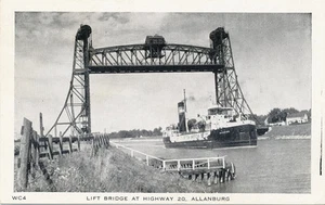 Allanburg Ontario Canada * Lift Bridge at Highway 20 & Ship  1950s - Picture 1 of 2