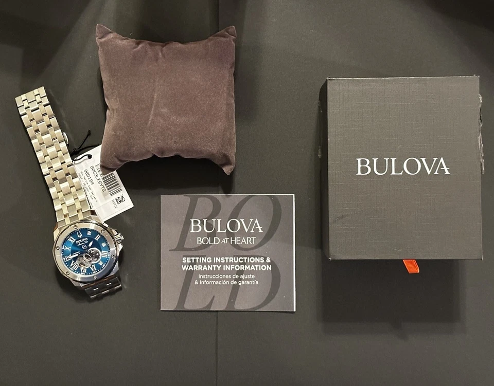 Bulova Marine Star Diamonds Marc Anthony Automatic Blue Dial Men's Watch 98D184 - Image 1 of 4