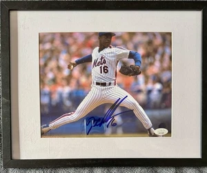 NEW YORK METS DWIGHT DOC GOODEN #16 SIGNED AUTO PHOTO 11x14 FRAME WITH JSA - Picture 1 of 2