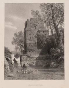 A. FLAMM (1823-1906), Römisches Tor mit Hirte,  1865, Lith. Romantik Architektur - Bild 1 von 5