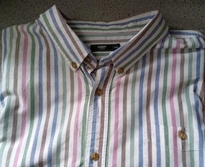 Cotton Traders 100% Cotton Pastel Stripes Short Sleeve Mens Shirt Size 4XL 62in - Imagen 1 de 12