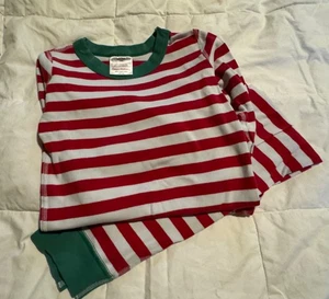 Christmas Hanna Andersson red/white striped long john pajamas. Size 130. - Picture 1 of 2