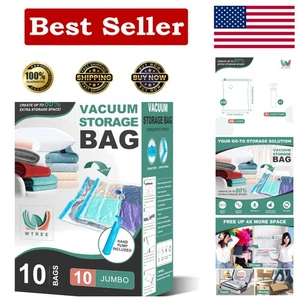 10 Jumbo Vakuum Aufbewahrungsbeutel mit Handpumpe - Ultimative platzsparende Lösung - Bild 1 von 9