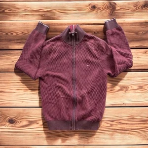 Maglione Tommy Hilfiger vintage uomo taglia XS cardigan full zip rosso donna medio - Foto 1 di 11