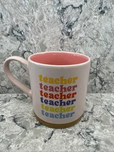 Lehrer Tasse, Lehrer Kaffeebecher, Lehrer Tasse, Lehrer Geschenk, rosa, Regenbogen - Bild 1 von 6