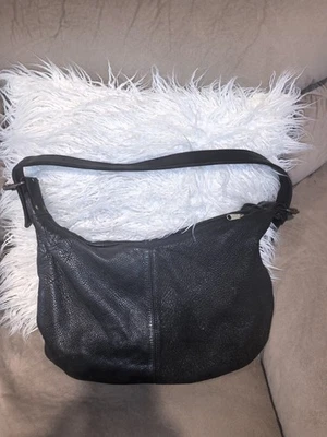 Bolsa de ombro vintage Deadly Ponies couro preto alça ajustável - Imagem 1 de 4