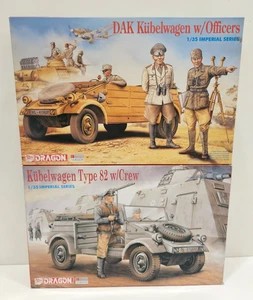 2X LOT 1/35 DRAGON BEGO KUBELWAGEN W/ OFFICERS + DAK KUBELWAGEN NEW PE MODEL - Picture 1 of 2