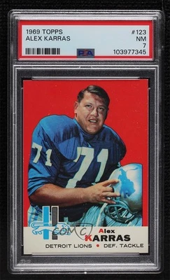 1969 Topps Alex Karras #123 PSA 7 NM HOF - Image 1 of 3