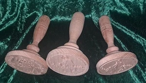 3 Holy Bread Stamps Wooden Religious Christian 6" Tall - Picture 1 of 7