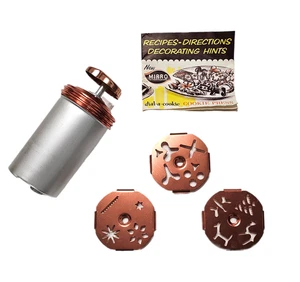 Vintage Mirro Dial-A-Cookie Aluminum Cookie Press with 3 Form Plates USA - Picture 1 of 5