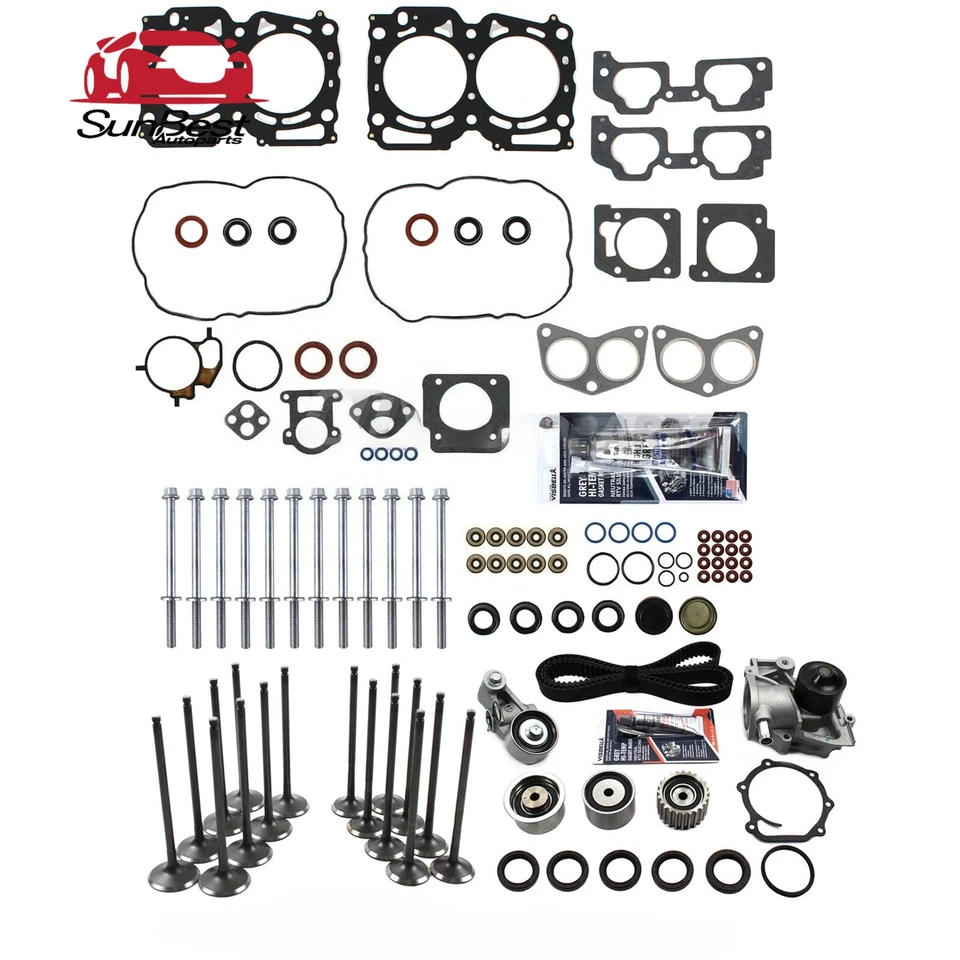 Head Gasket Bolt Valve Kit Timing Belt Water Pump Fit 99-03 Subaru 2.5 SOHC EJ25 Foto 1 de 3