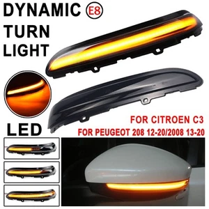 LED Blinker Dynamisch Schwarz Spiegel für Peugeot 208 2008 Citroen C3 C4 - Bild 1 von 4