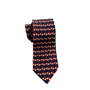 Ermenegildo Zegna Red, Blue, Ivory 100% Italian Silk Men's Tie Patriotic Colors - Picture 1 of 7