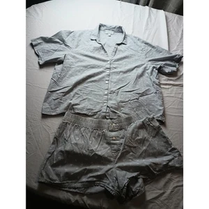 Love by Gap two set piece Pajama Set Lounge Shorts Gray Palm Tree Cozy Medium - Picture 1 of 15