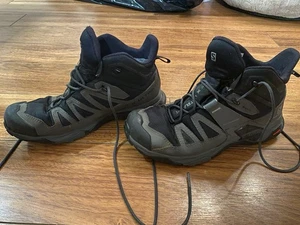 Salomon X Ultra 4 Mid GTX Hiking Boots Mens 12 Black Gray Waterproof Trail - Picture 1 of 7