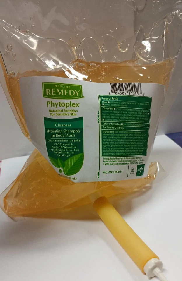 Champú hidratante y gel de baño Medline Remedy with Phytoplex, 33,3 oz (1000 ml). Foto 1 de 3