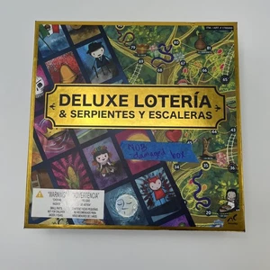 Juego de Mesa Deluxe Loteria & Serpientes Y Escaleras - Caja Envejecida NOB - Imagen 1 de 7