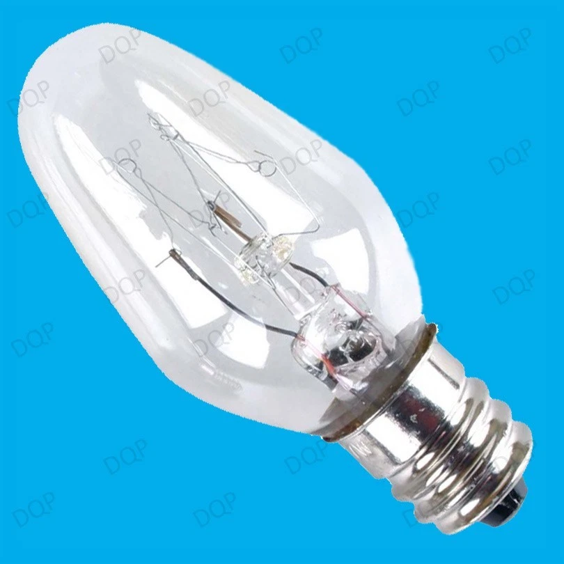 5x 7W SPARE MINI BULBS DUSK DAWN NIGHT LIGHT LAMP; E12 CANDELABRA CES 12MM SCREW - Image 1 of 1