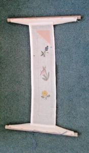 Needle Point Scroll Frame with Floral Pattern Canvas { STARTED } - Picture 1 of 6
