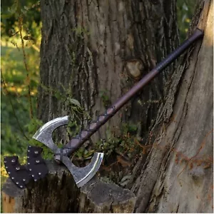 Viking zweischneidige Streitaxt - handgeschmiedet 1066 Kohlenstoffstahl 32,87" 4,18 lb - Bild 1 von 15