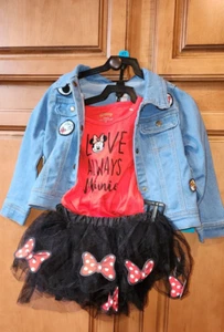 Disney Collection by Tutu Couture Minnie Mouse Jean Jacket, T Shirt & Tutu Skirt - Picture 1 of 7