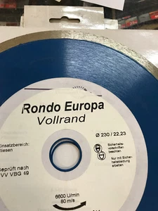 Diamant Trennscheibe Diamant Union Rondo 230 x 22,23 mm Neu! Profi Fliese - Bild 1 von 5